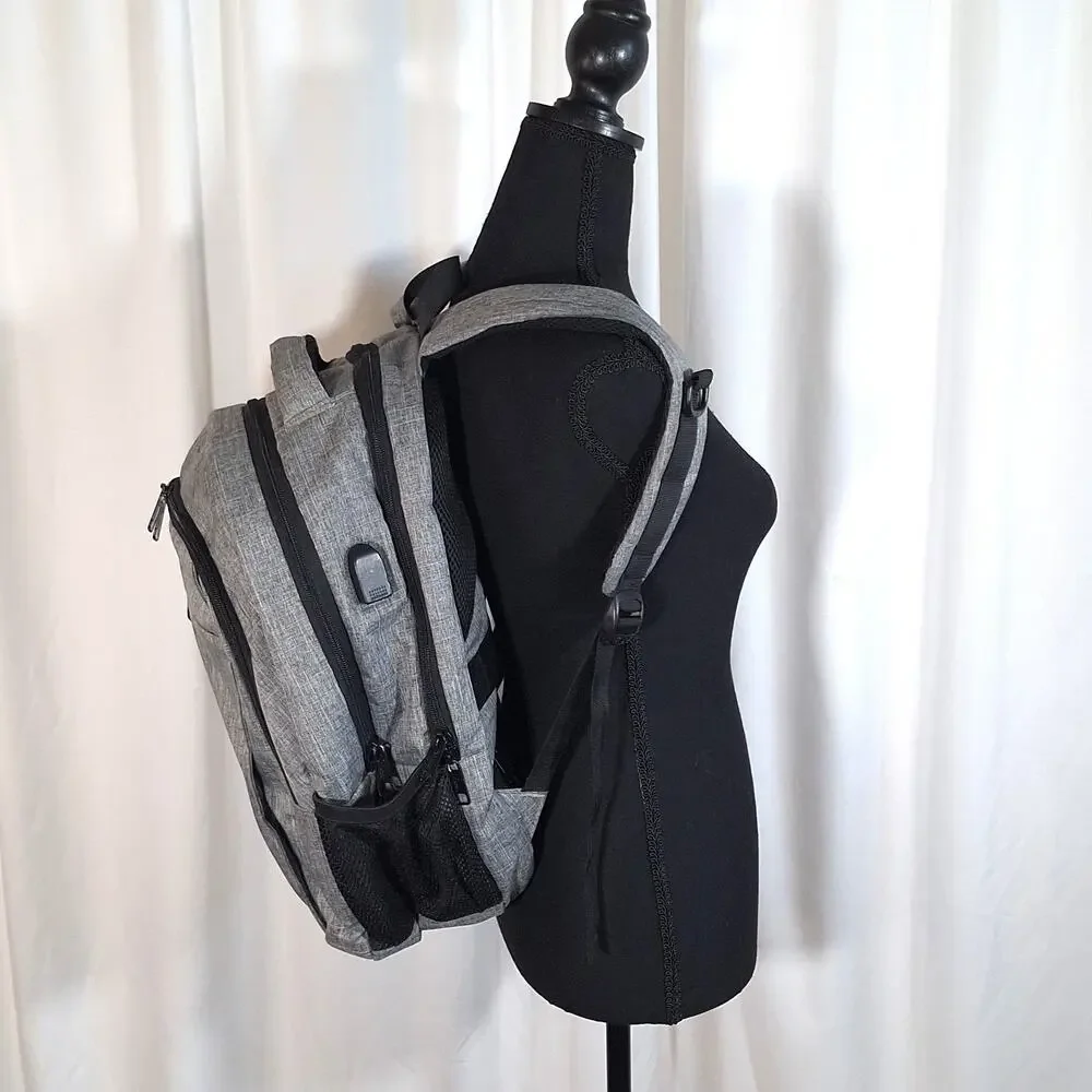 MATEIN Grey Laptop Backpack 15.6” USB Charging Anti-theft Water-Resistant Travel - Picture 2 of 16